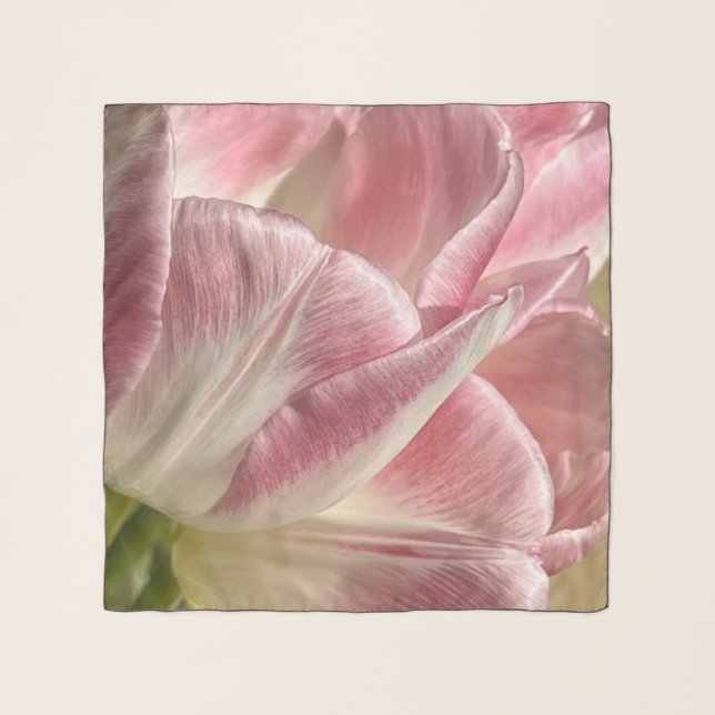 Pink Tulip Small Square Chiffon Scarf (Front)