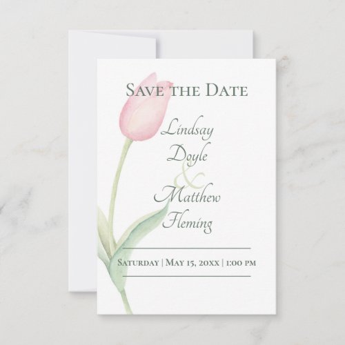Pink Tulip Solo Wedding Save The Date