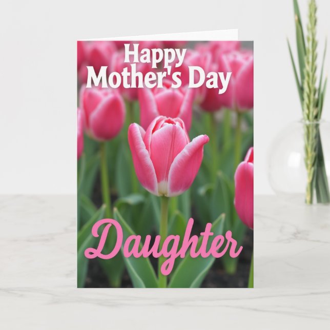 Pink Tulip Sweet Mothers Day Card (Front)