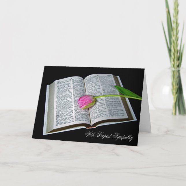 Pink Tulip Sympathy Card (Front)