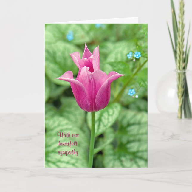 Pink Tulip Sympathy Card (Front)