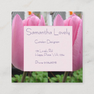 Pink Tulip Tulips Garden Square St Enclosure Card