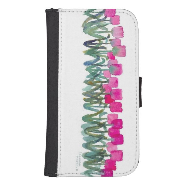 Pink Tulip Wallet Case (Front)