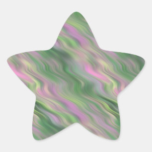 Pink Tulip Wavy Texture Star Sticker