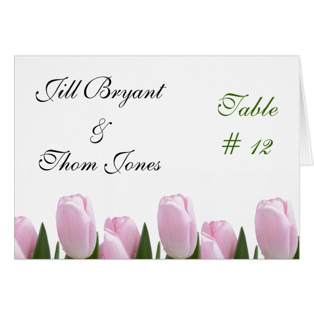 Pink Tulip Wedding Cards (Front Horizontal)