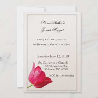 Pink tulip Wedding Invitation