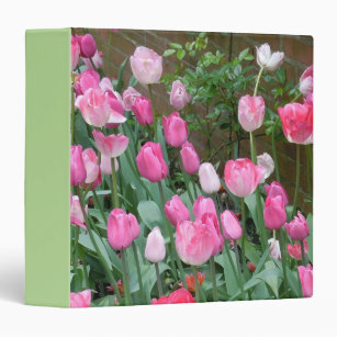 Pink Tulips 3 Ring Binder