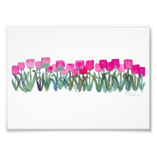 Pink Tulips 7"x 5", Kodak Prof Photo Paper (Satin) Print (Front)