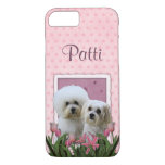 Pink Tulips - Bichon and Maltese iPhone 8/7 Case