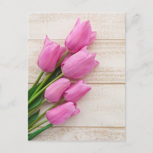 pink tulips  birthday  mothersday  postcard