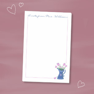 Pink Tulips Bouquet Teacher Post-It Notes