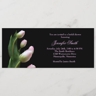 Pink Tulips Bridal Shower Invitation