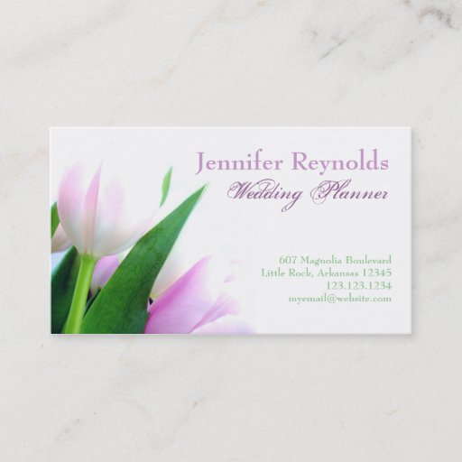 Customizable Pink Tulips Business Card