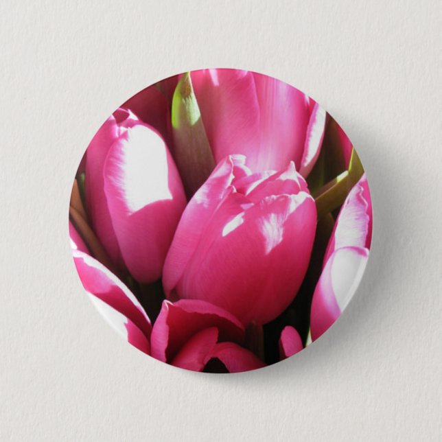 Pink Tulips Button (Front)