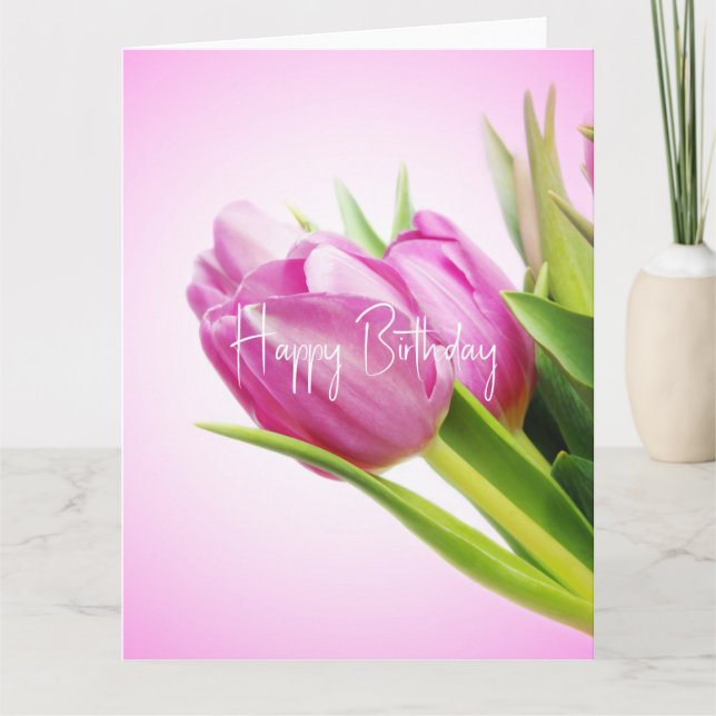 Pink tulips card (Front)