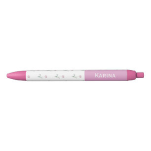 Pink Tulips Custom Name Pen
