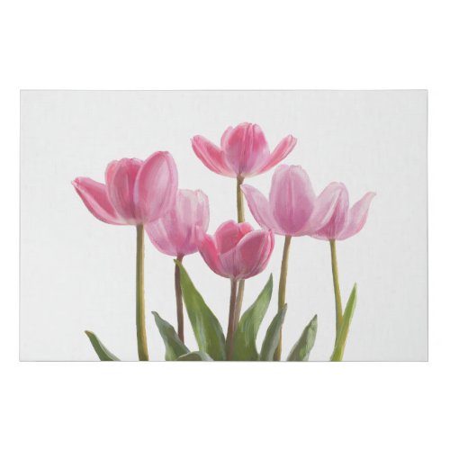 Pink Tulips Faux Canvas Print