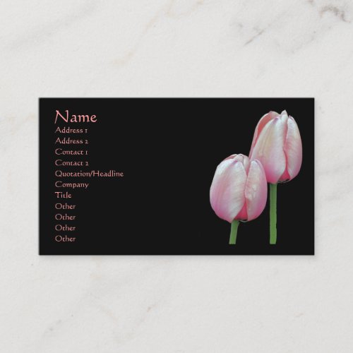 Pink Tulips Floral Business Card