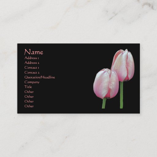 Customizable Pink Tulips Floral Business Card