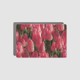 Pink Tulips Floral Car Magnet