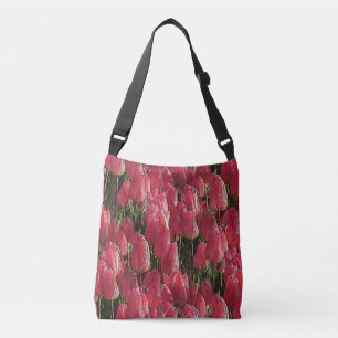 Pink Tulips Floral Crossbody Bag