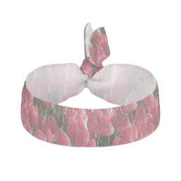 Pink Tulips Floral Elastic Hair Tie