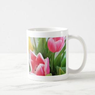 Pink Tulips, Floral Spring Bouquet, Flowers Coffee Mug