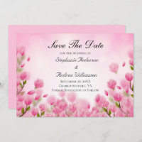 Pink Tulips Flowers Floral Wedding  Save The Date