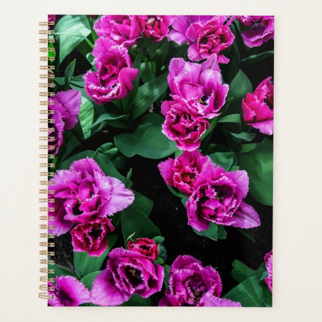Pink tulips flowers planner (Front)