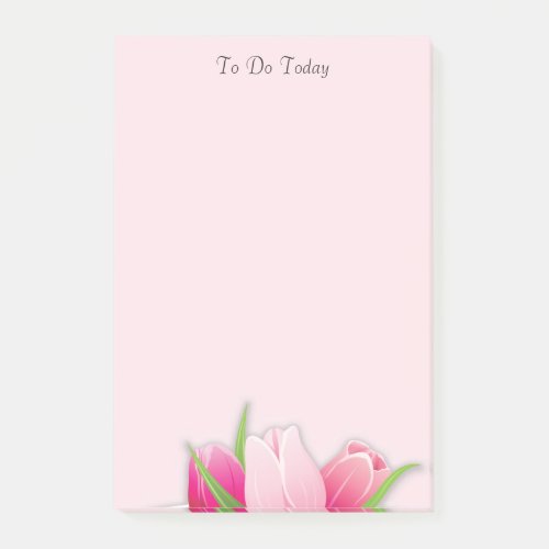 Pink Tulips  Flowers To Do List Post_it Notes