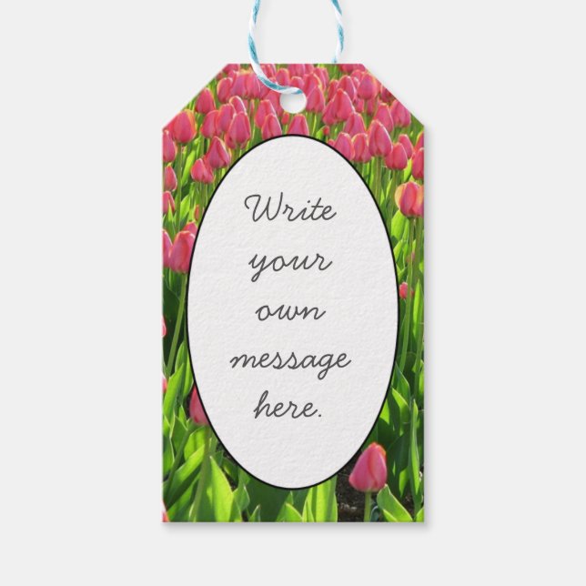 Pink Tulips Gift Tags (Front)