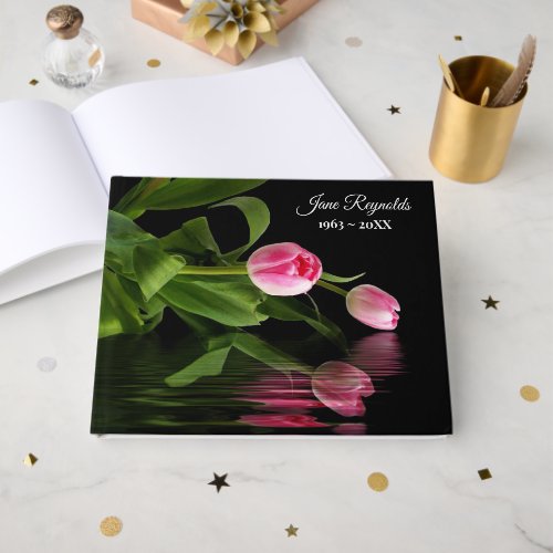 Pink Tulips in Water Guest Book
