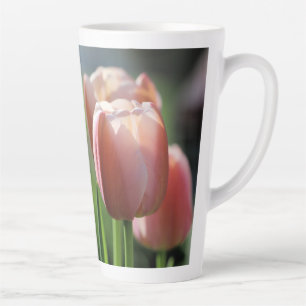 Pink Tulips Latte Mug