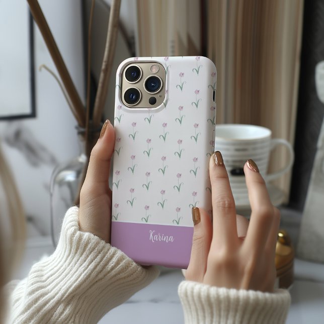 Pink Tulips MagSafe Tough Case-Mate iPhone Case (Tulips Phone Case)