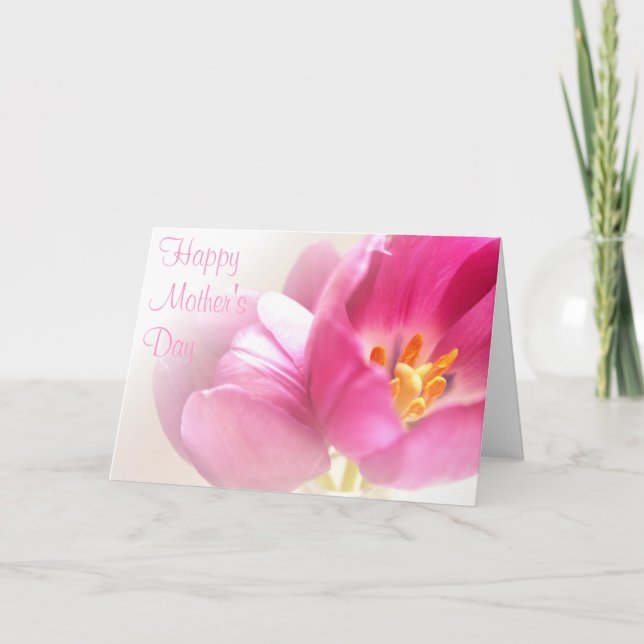 Pink Tulips Mother's Day Card (Front)