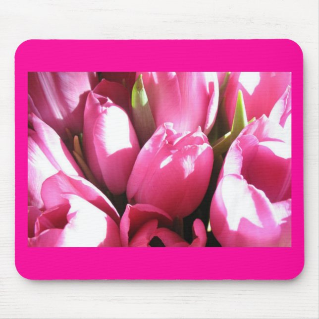 Pink Tulips Mouse Pad (Front)