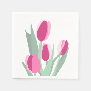 Pink Tulips Napkins