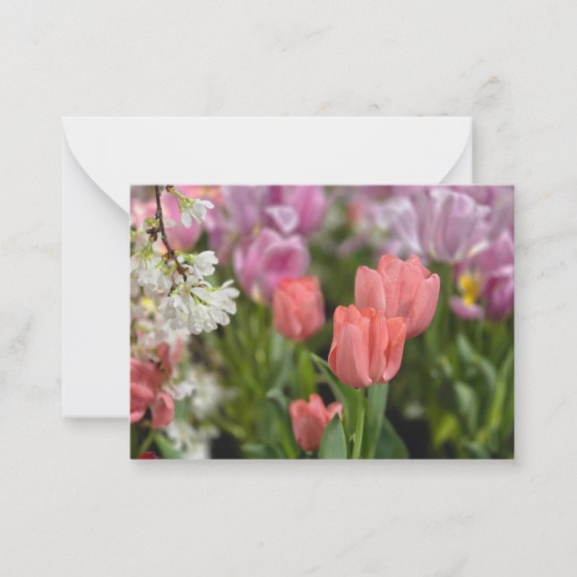Pink Tulips Note Card (Front)