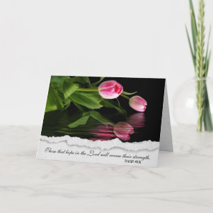 Pink Tulips on Black Bible Verse Card