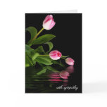 pink tulips on black for sympathy card pink tulips on black for sympathy card
