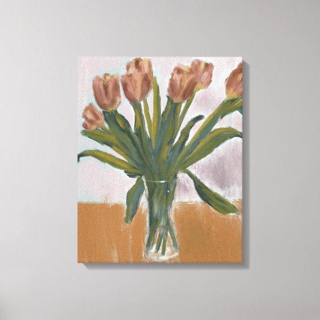 Pink Tulips Painting on canvas (Front)