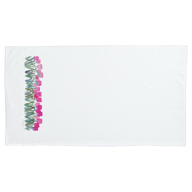 Pink Tulips Pillow Case (Front-Left)