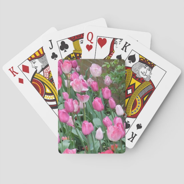 Pink Tulips Poker Cards (Back)