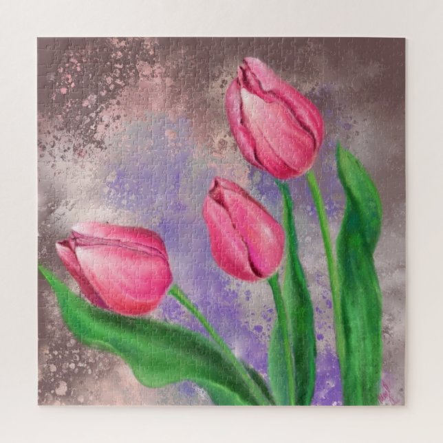 Pink Tulips Puzzle (Vertical)
