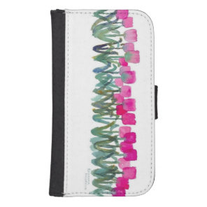 Pink Tulips Galaxy S4 Wallet Case