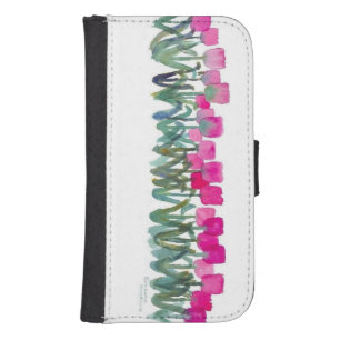 Pink Tulips Galaxy S4 Wallet Case