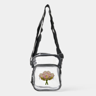 Pink Tulips Spring Clear Crossbody Tote Bag 