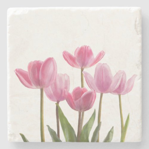 Pink Tulips Stone Coaster