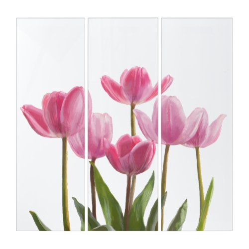 Pink Tulips Triptych