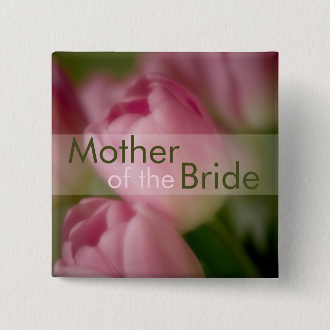 Pink Tulips • Wedding Button (Front)